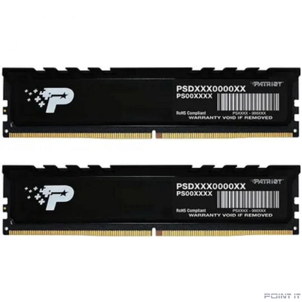 Память DDR5 2x16GB 4800MHz Patriot PSP532G4800KH1 Signature Premium RTL PC5-38400 CL40 DIMM 288-pin 1.1В kit single rank с радиатором Ret