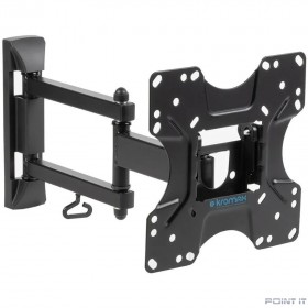 Kromax OPTIMA-214 black {20"-43", max 30 кг, настенный, 4 ст. свободы, наклон +2° -12°, поворот ±90°, от стены 70-410 мм, max VESA 200x200 мм}