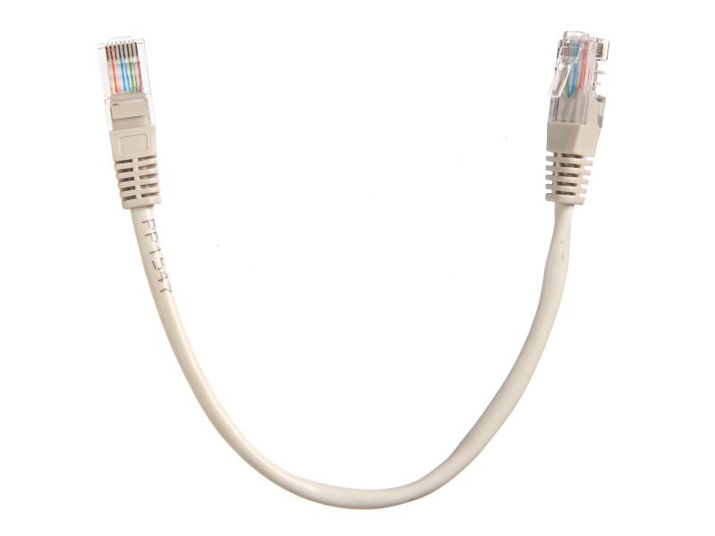 Патч-корд Technolink UTP4 cat 5e, 0,25м, ВС, LSZH, серый, литой коннектор