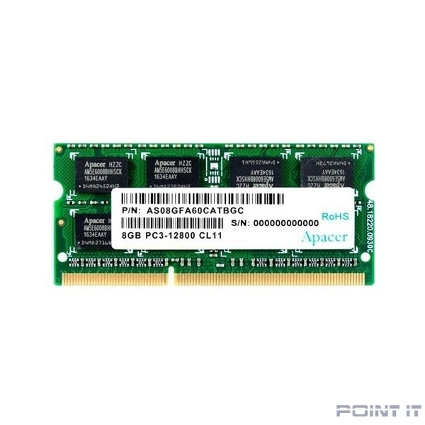 Apacer DDR3 SODIMM 8GB DS.08G2K.KAM PC3-12800, 1600MHz