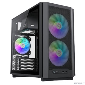 GameMax Корпус F36 BK без БП (Midi Tower, ATX, Черный, 1*USB Type-C, 3*120мм)