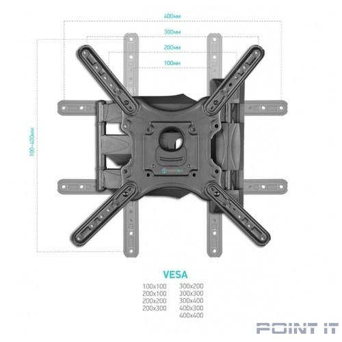ONKRON M4 чёрный Для телевизоров диагональю 32"-55" Максимальная нагрузка: 35 кг VESA: 100x100, 200x100, 200x200, 200x300, 200x400, 300x200, 300x300, 300x400, 400x200, 400x300, 400x400 мм