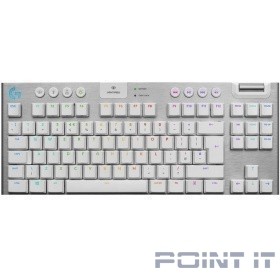 920-010117 Logitech Клавиатура G915 TKL WHITE {механическая, белый, беспроводная/проводная, RGB LIGHTSYNC, USB, Bluetooth, радиоканал}