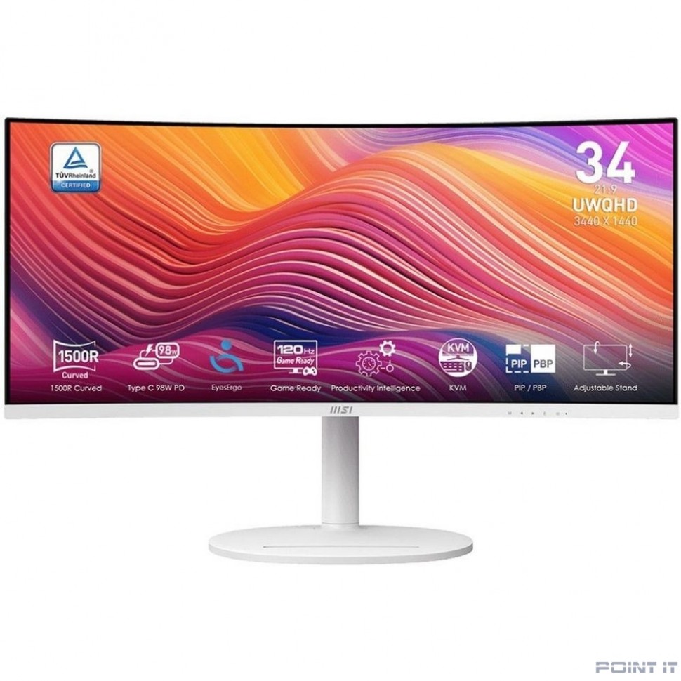 Монитор MSI Modern 34" MD342CQPW белый {VA Curved 3440x1440 120Hz 1ms 178/178 300cd 3000:1 2xHDMI DisplayPort USB-C USB} [9S6-3PC59H-021]