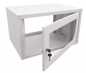 Шкаф настенный 12U серия NOP2 (600х600x623), передняя дверь стекло, разборный, серый Netko